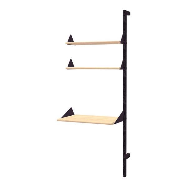 GUS Branch Desk Shelving Add-on Upright Ash Black/Brackets Black/Desk Ash Blonde 