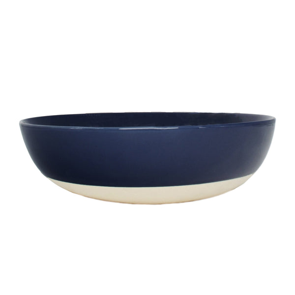 Canvas Home Shell Bisque Round Serving Bowl Blue 