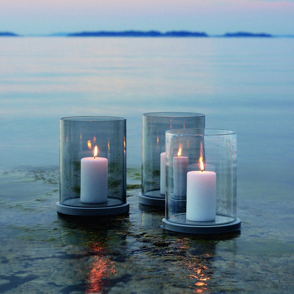Skargaarden Moja Candle Lantern Concrete Plate / Clear Glass 