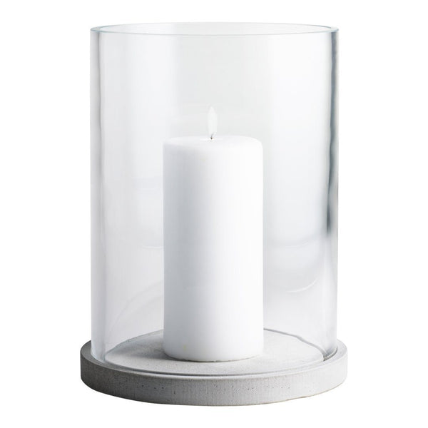 Skargaarden Moja Candle Lantern Concrete Plate / Clear Glass 