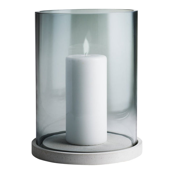 Skargaarden Moja Candle Lantern Concrete Plate / Clear Glass 