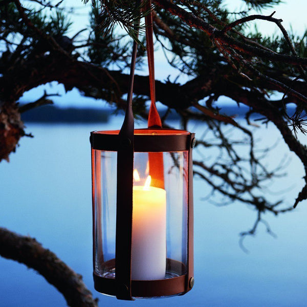 Skargaarden Marstrand Candle Lantern Dark Brown Leather 
