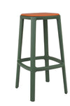 TOOU Cadrea Bar Stool Dark Green Cognac 