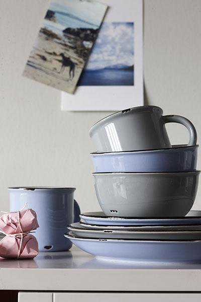 Canvas Home Tinware Salad Plate - Set of 4 White & Blue 