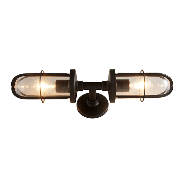 Original BTC Weatherproof Ship's Double Well Glass Wall Light
