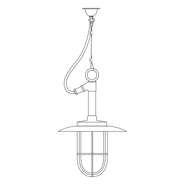 Original BTC Ships Well Glass Pendant w/ Visor