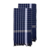 Sir Madam Found Cotton Towels - Navy w/ Cross Hatch Set of 2