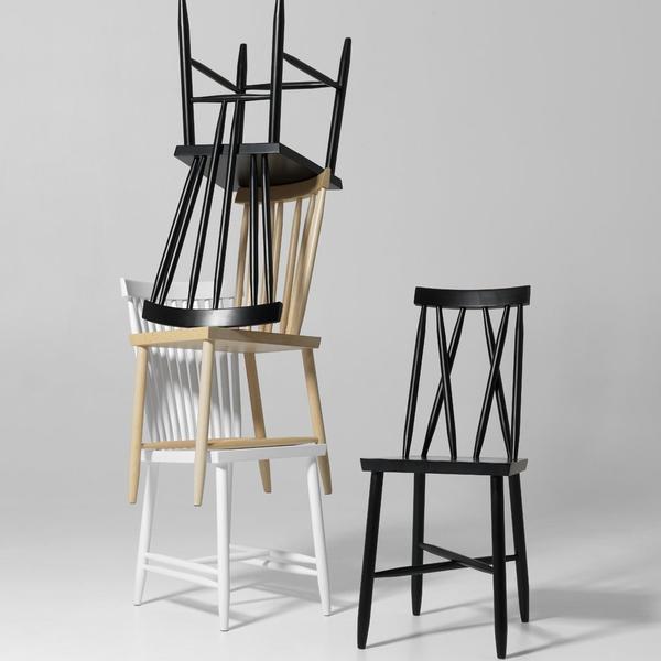 DESIGN HOUSE STOCKHOLM Family Chair No.2 - Set of 2 Black Without Cushion 