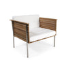 Skargaarden Häringe Lounge Chair Brushed Stainless Steel White No Cover