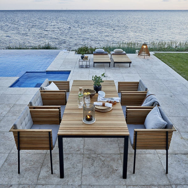 Skargaarden Häringe Sun Lounger Brushed Stainless Steel Nature Grey No Cover