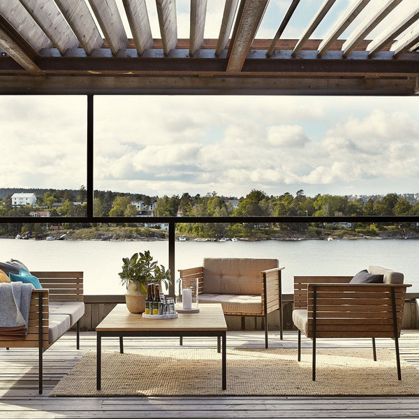 Skargaarden Häringe Lounge Table - Small Brushed Stainless Steel 