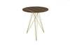 Tronk Hudson Side Table Brassy Gold Walnut w/ Inlay 