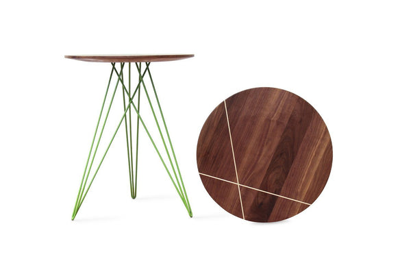 Tronk Hudson Side Table Green Walnut 