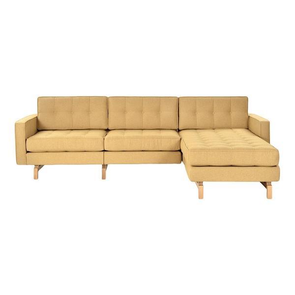 GUS Jane 2 Bi-Sectional Sofa Stockholm Camel Walnut 