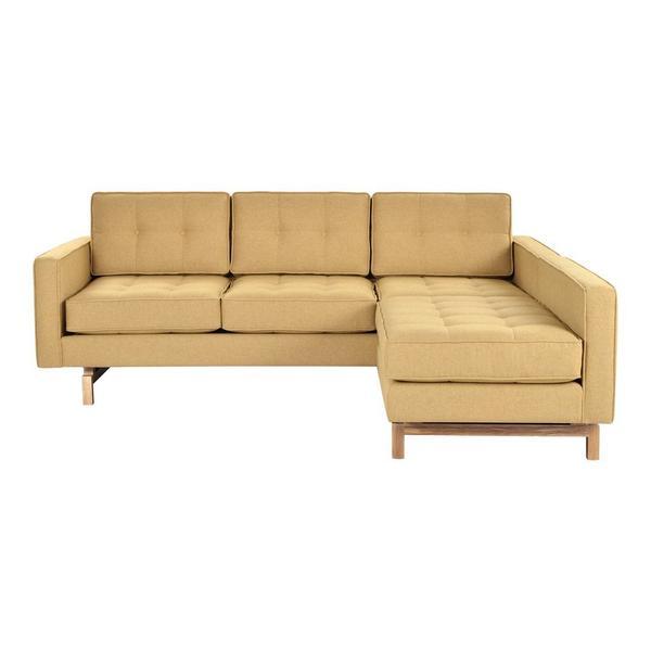 GUS Jane 2 Loft Bi-Sectional Sofa Stockholm Camel Walnut 