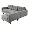 GUS Jane 2 Loft Bi-Sectional Sofa Parliament Stone Walnut 