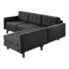 GUS Jane 2 Loft Bi-Sectional Sofa Urban Tweed Ink Walnut 