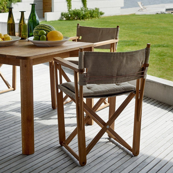 Skargaarden Kryss Dining Chair Teak Beige Papyrus 