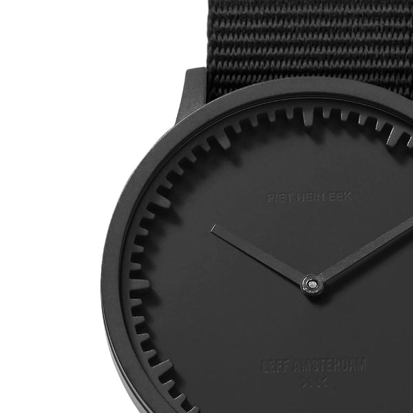 LEFF Amsterdam T40 Watch Steel / Black Leather Strap 