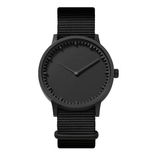 LEFF Amsterdam T40 Watch Steel / Black Leather Strap 