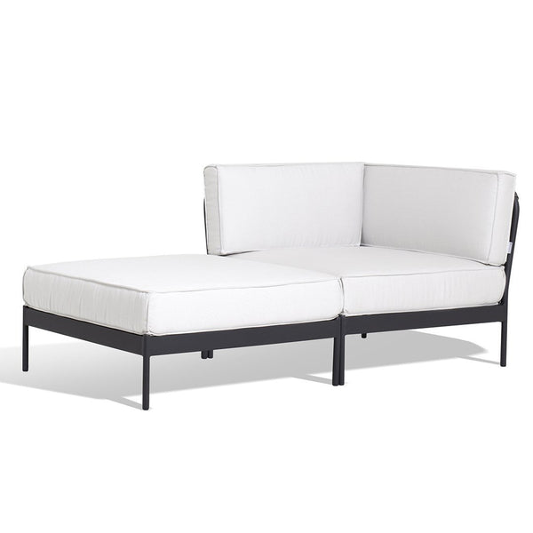 Skargaarden Lido Ottoman Dark Grey Silver Grey Sunbrella 3741 