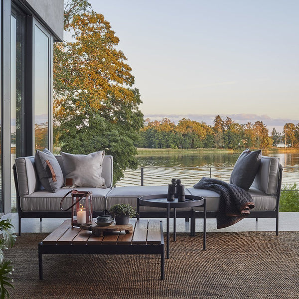 Skargaarden Lido Corner Sofa Section Dark Grey Silver Grey Sunbrella 3741 