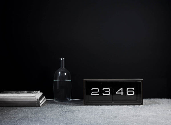 LEFF Amsterdam Wall/Desk Clock - Black Face Stainless Steel 