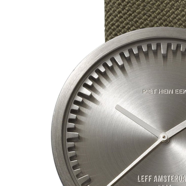 LEFF Amsterdam D38 Watch Steel / Black Leather Strap 