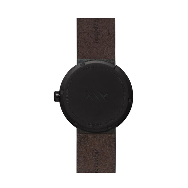 LEFF Amsterdam D38 Watch Steel / Black Leather Strap 