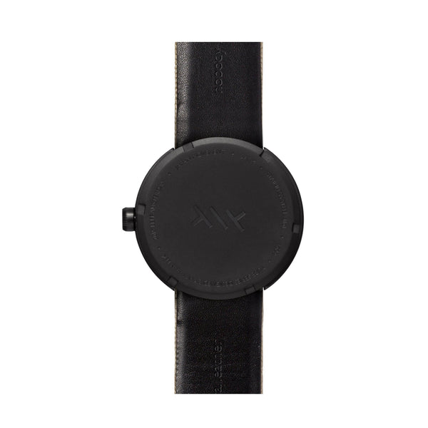 LEFF Amsterdam D38 Watch Steel / Black Leather Strap 