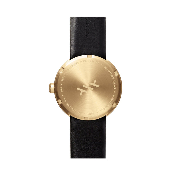 LEFF Amsterdam D38 Watch Steel / Black Leather Strap 
