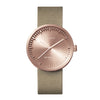 LEFF Amsterdam D38 Watch Rose Gold / Green Cordura Leather Strap 