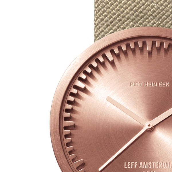 LEFF Amsterdam D38 Watch Steel / Black Leather Strap 