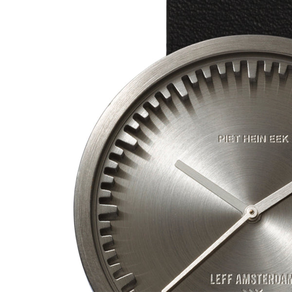LEFF Amsterdam D42 Watch Steel / Black Leather Strap 