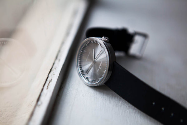 LEFF Amsterdam D42 Watch Steel / Black Leather Strap 