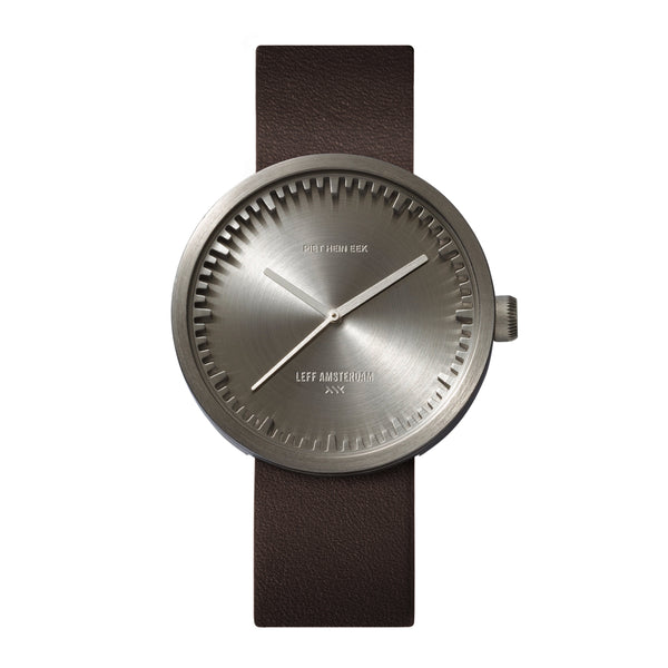 LEFF Amsterdam D42 Watch Steel / Black Leather Strap 