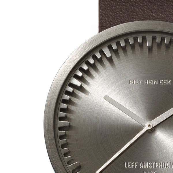 LEFF Amsterdam D42 Watch Steel / Black Leather Strap 