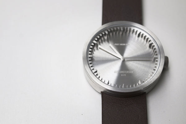 LEFF Amsterdam D42 Watch Steel / Black Leather Strap 