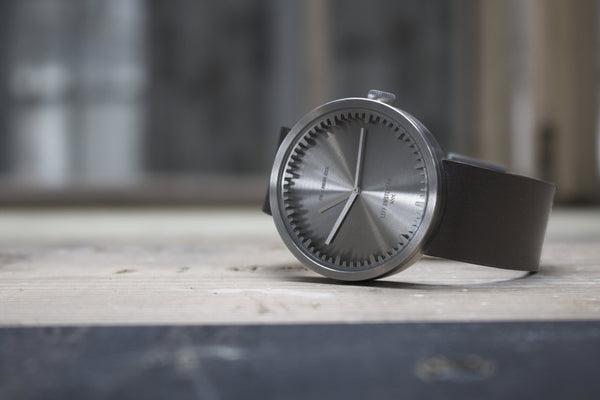 LEFF Amsterdam D42 Watch Steel / Black Leather Strap 