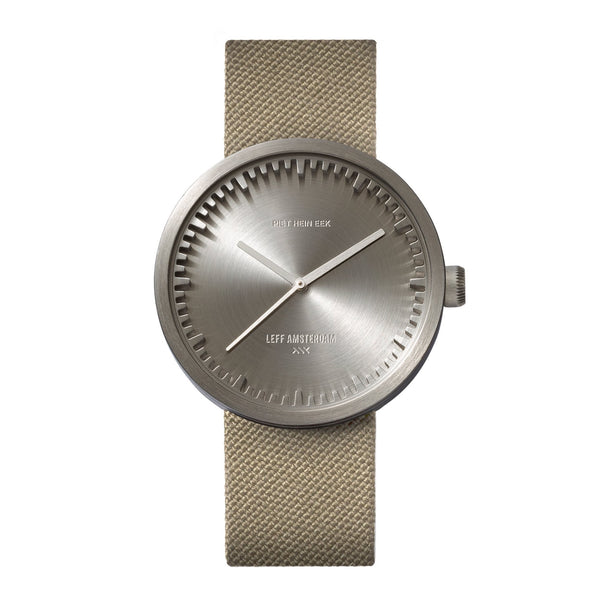 LEFF Amsterdam D42 Watch Steel / Black Leather Strap 