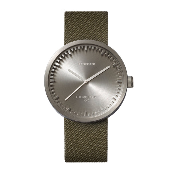 LEFF Amsterdam D42 Watch Steel / Black Leather Strap 