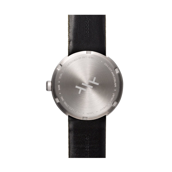 LEFF Amsterdam D42 Watch Steel / Black Leather Strap 