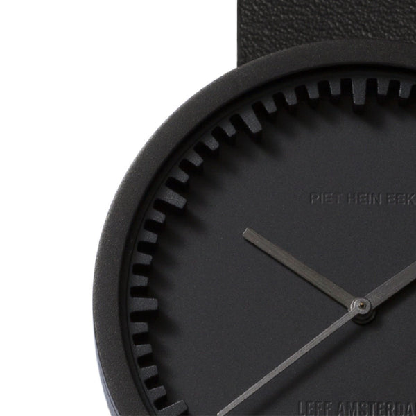 LEFF Amsterdam D42 Watch Steel / Black Leather Strap 