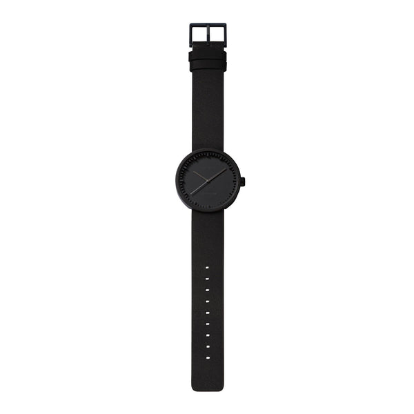 LEFF Amsterdam D42 Watch Steel / Black Leather Strap 