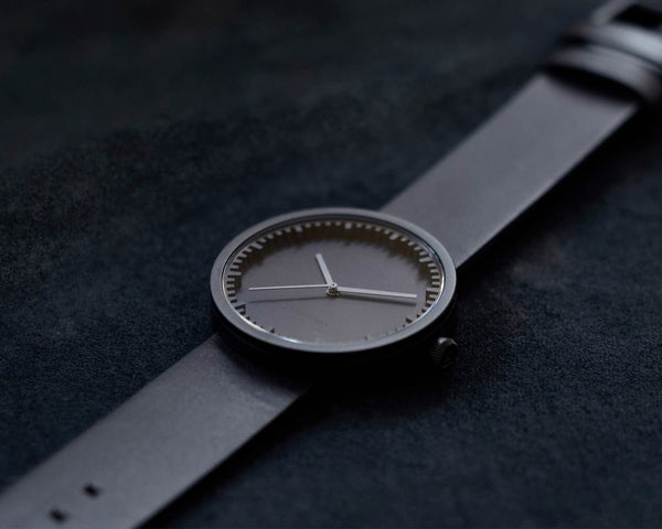 LEFF Amsterdam D42 Watch Steel / Black Leather Strap 