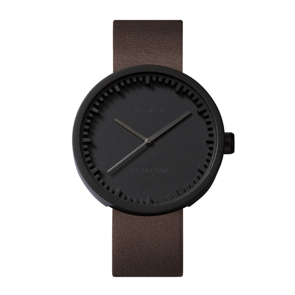 LEFF Amsterdam D42 Watch Steel / Black Leather Strap 