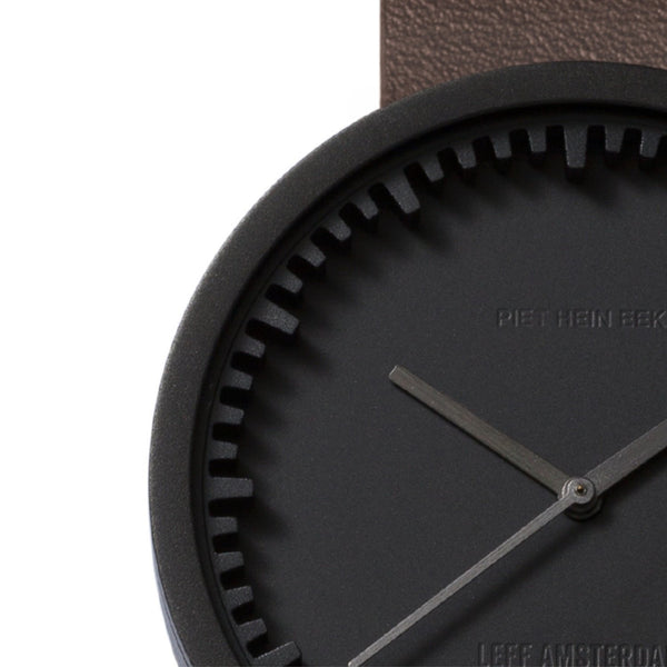 LEFF Amsterdam D42 Watch Steel / Black Leather Strap 