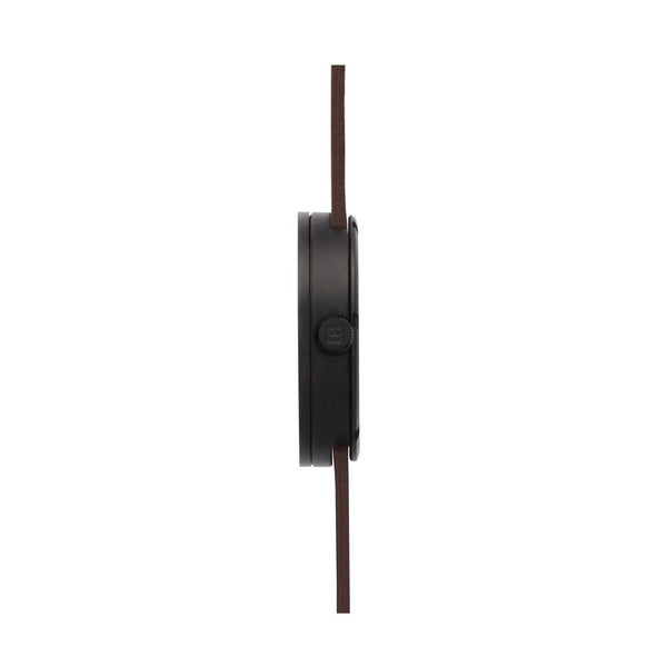 LEFF Amsterdam D42 Watch Steel / Black Leather Strap 