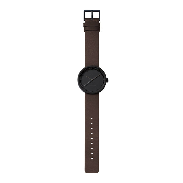 LEFF Amsterdam D42 Watch Steel / Black Leather Strap 