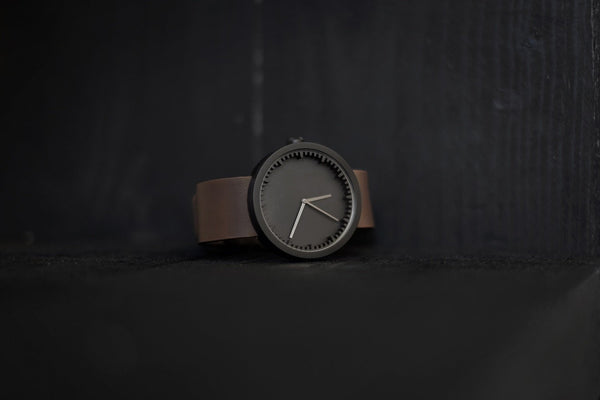 LEFF Amsterdam D42 Watch Steel / Black Leather Strap 